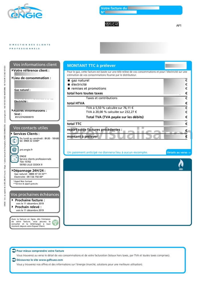 Comprendre votre facture d'électricité et de gaz naturel  ENGIE Pro